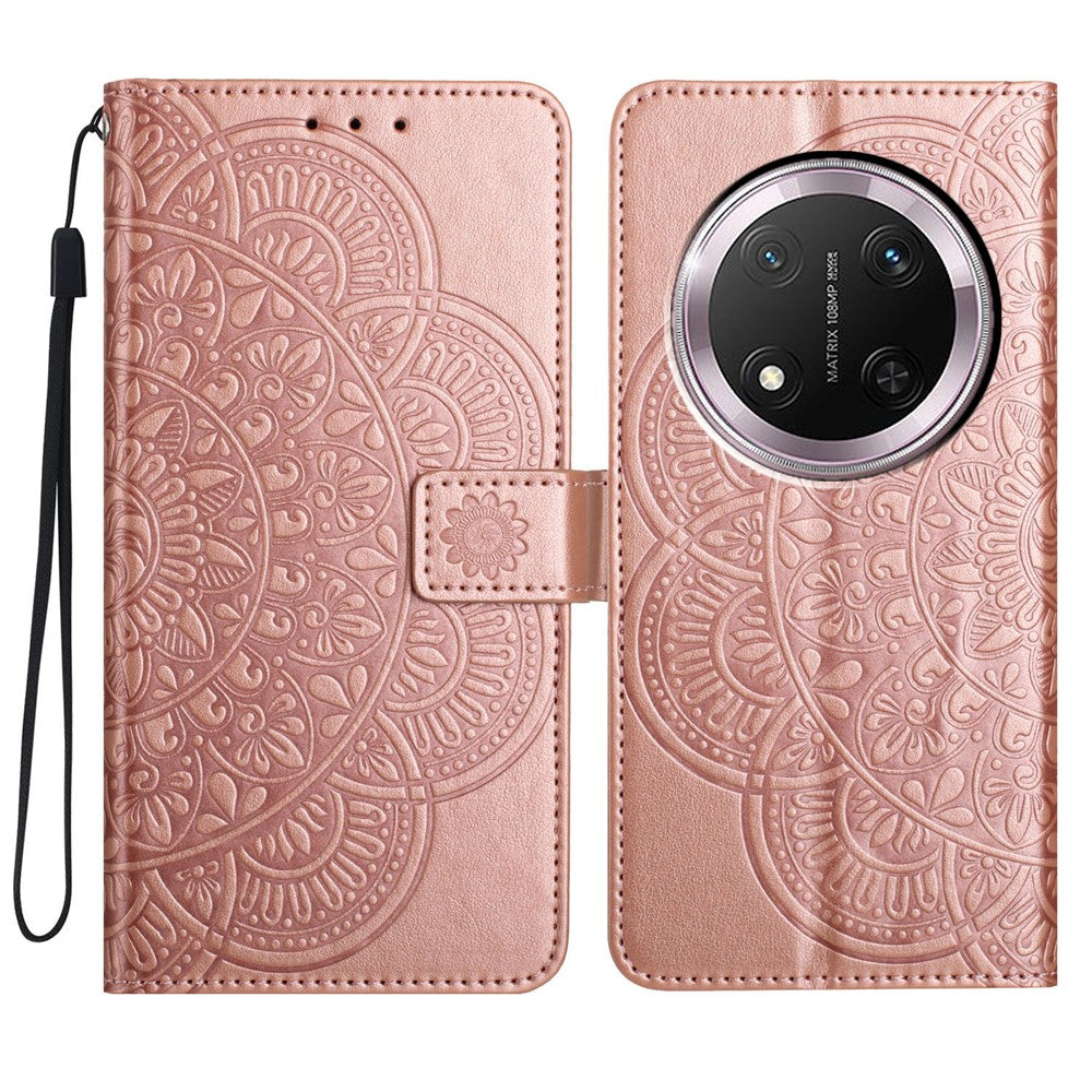 For Honor Magic7 Lite 5G / X9c 5G / X60 Pro 5G Leather Case with Card Slots Mandala Pattern Phone Cover Stand