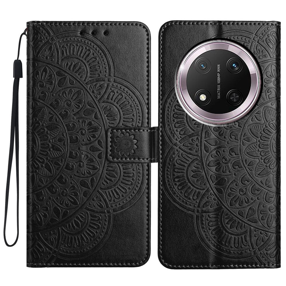 For Honor Magic7 Lite 5G / X9c 5G / X60 Pro 5G Leather Case with Card Slots Mandala Pattern Phone Cover Stand