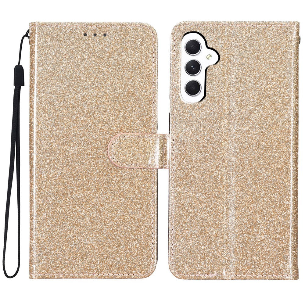 Samsung Galaxy A18 5G / A18 4G / A17 5G / A17 4G / A26 5G Plånboksfodral Glitter Reptåligt Läder mobilskal Stativ