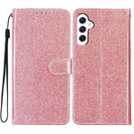 Samsung Galaxy A18 5G / A18 4G / A17 5G / A17 4G / A26 5G pungcover med glitter, ridsebestandigt læder, mobilcover med stativ