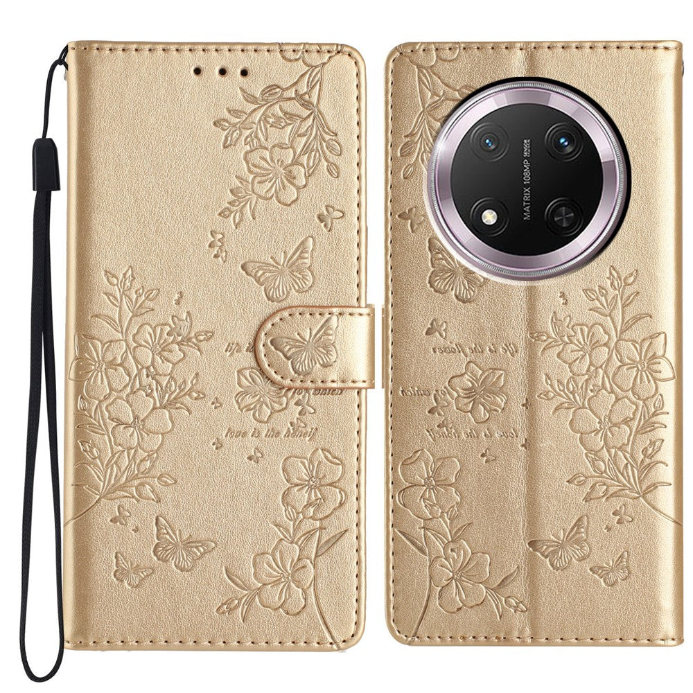 For Honor Magic7 Lite 5G / X9c 5G / X60 Pro 5G Wallet Phone Case Butterfly Floral Imprint Leather Flip Cover