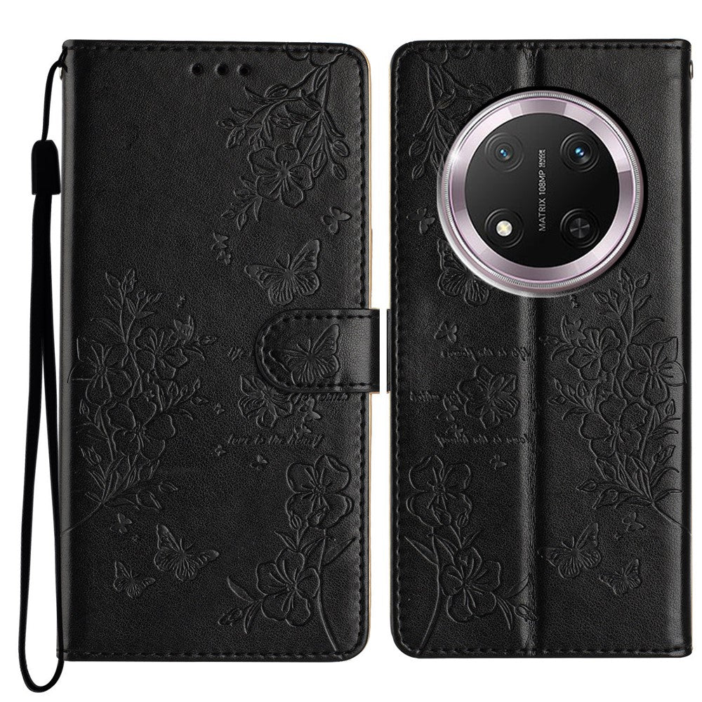 For Honor Magic7 Lite 5G / X9c 5G / X60 Pro 5G Wallet Phone Case Butterfly Floral Imprint Leather Flip Cover