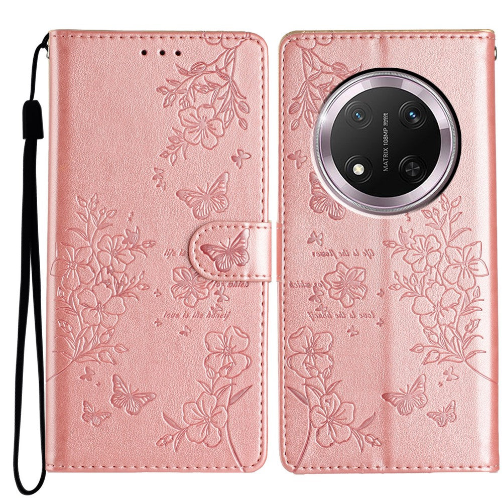 For Honor Magic7 Lite 5G / X9c 5G / X60 Pro 5G Wallet Phone Case Butterfly Floral Imprint Leather Flip Cover