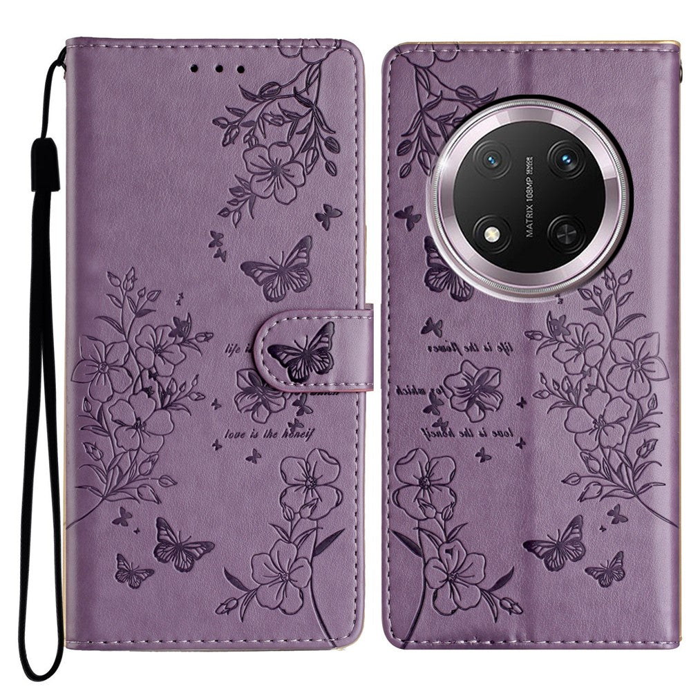 For Honor Magic7 Lite 5G / X9c 5G / X60 Pro 5G Wallet Phone Case Butterfly Floral Imprint Leather Flip Cover