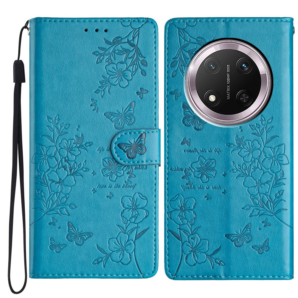 For Honor Magic7 Lite 5G / X9c 5G / X60 Pro 5G Wallet Phone Case Butterfly Floral Imprint Leather Flip Cover