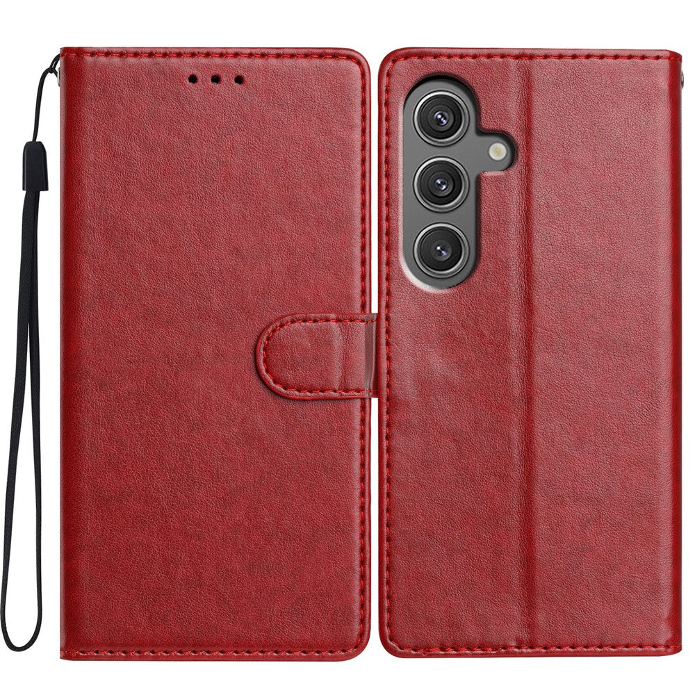 For Samsung Galaxy A56 5G Leather Case Wallet Stand Phone Cover with Handy Strap