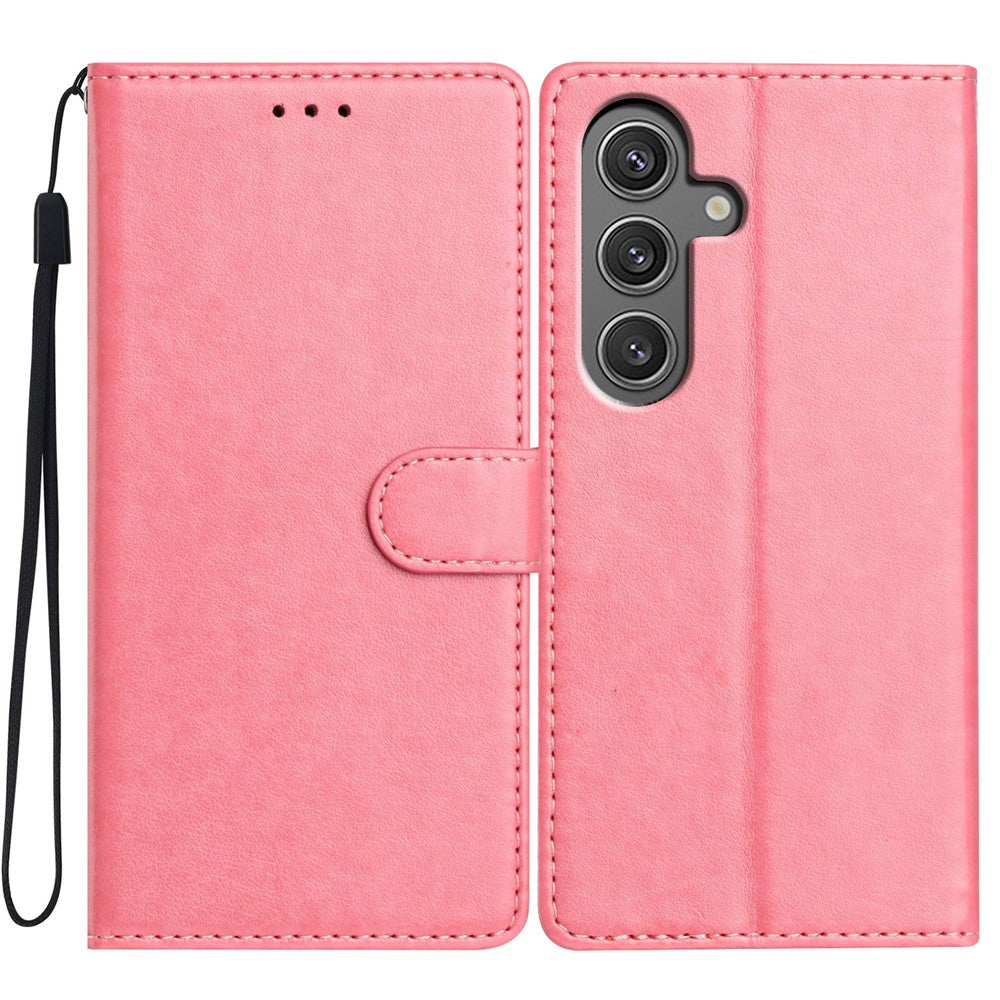 For Samsung Galaxy A56 5G Leather Case Wallet Stand Phone Cover with Handy Strap
