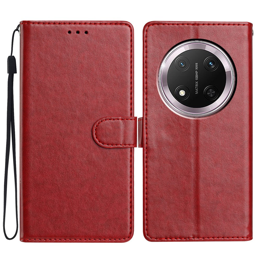 For Honor Magic7 Lite 5G / X9c 5G / X60 Pro 5G Leather Case Wallet Stand Phone Cover with Handy Strap