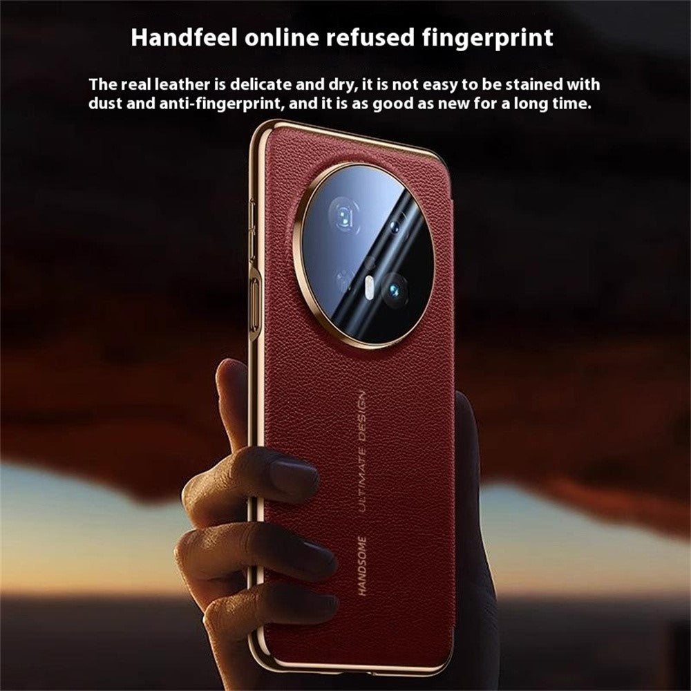 For Huawei Mate 70 Pro+ / Mate 70 Pro Case Genuine Cow Leather View Window Smart Phone Cover
