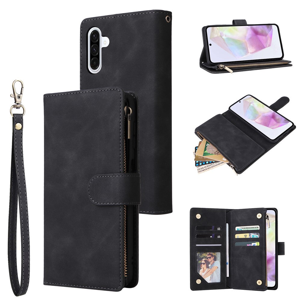 For Samsung Galaxy A26 5G Case Zipper Wallet Multiple Card Slots Leather Phone Cover
