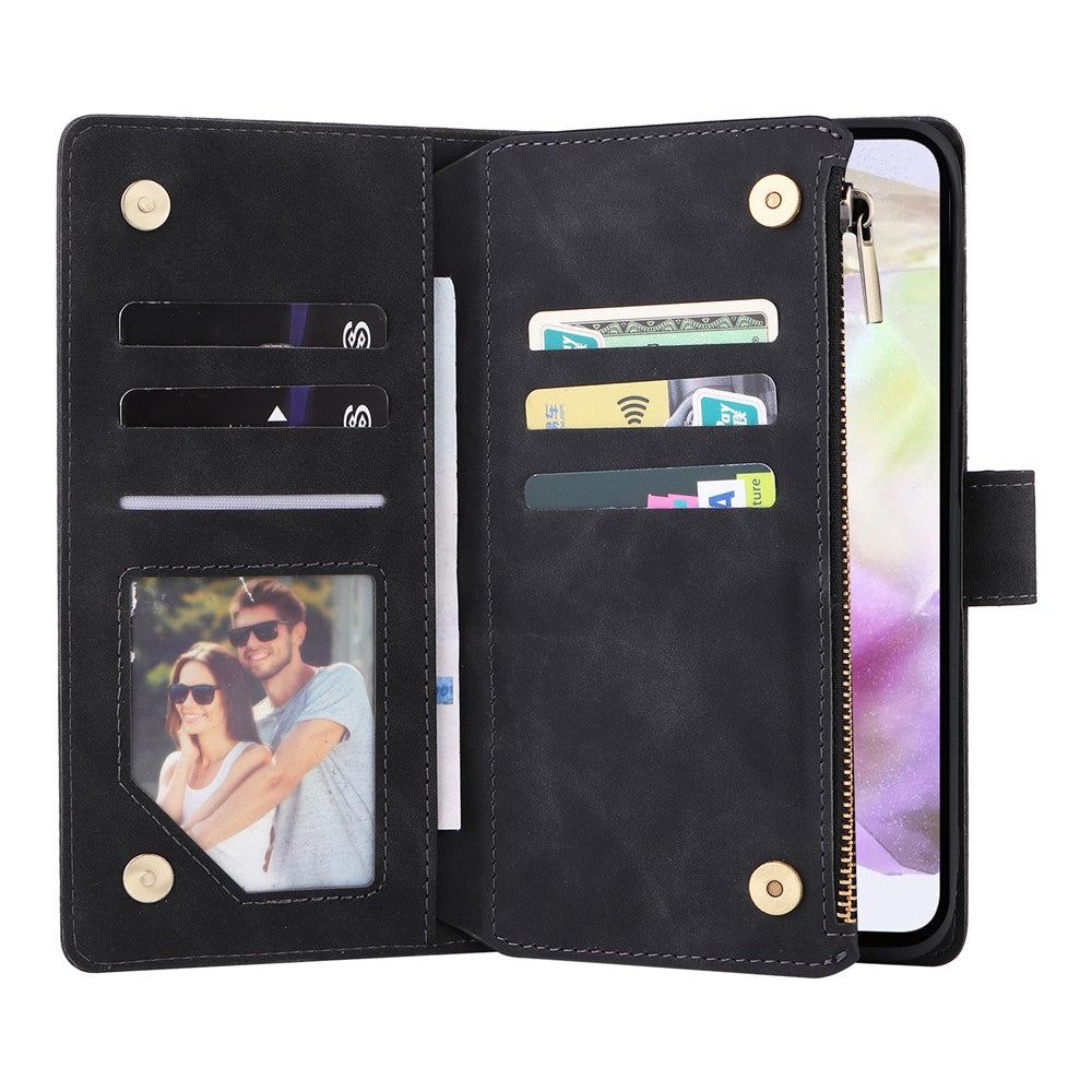 For Samsung Galaxy A26 5G Case Zipper Wallet Multiple Card Slots Leather Phone Cover