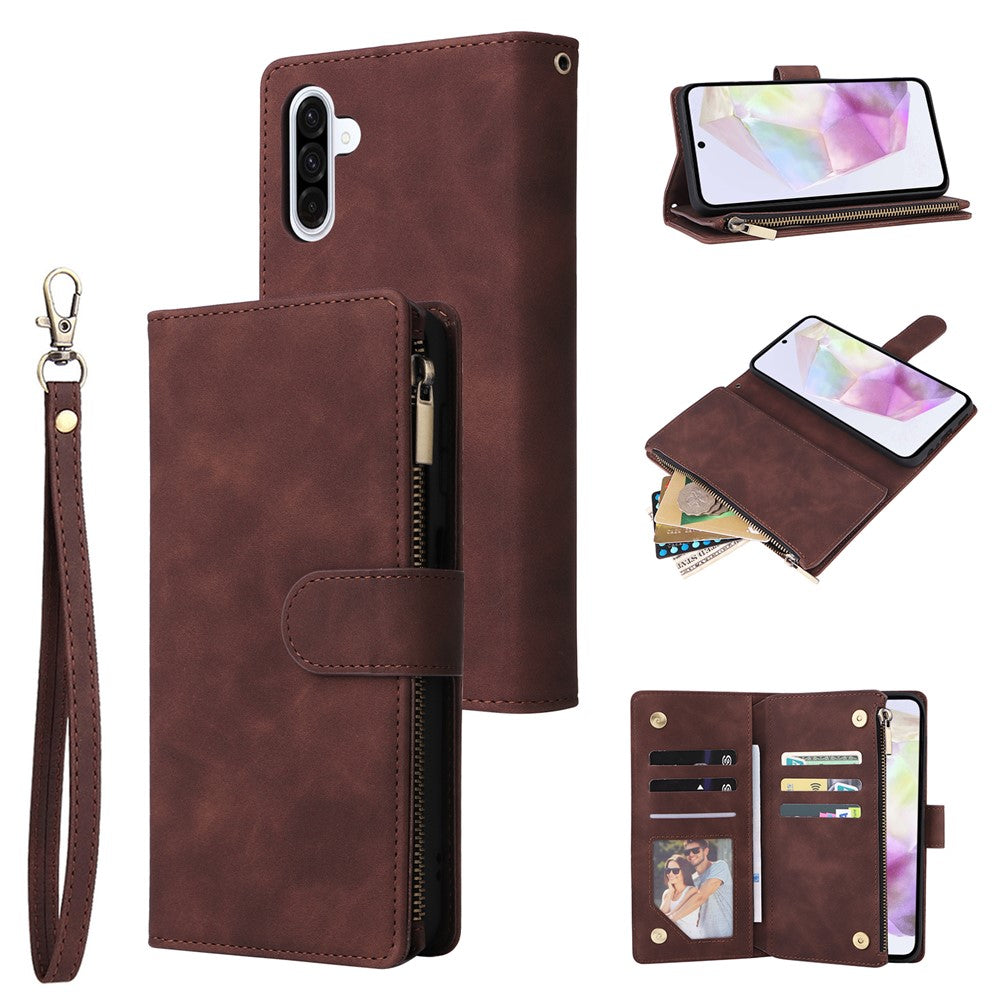 For Samsung Galaxy A26 5G Case Zipper Wallet Multiple Card Slots Leather Phone Cover