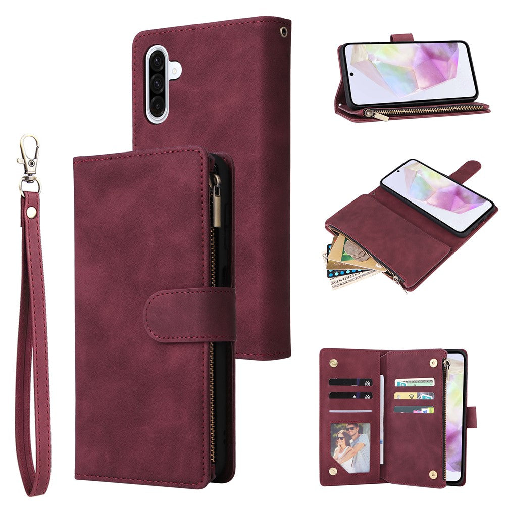 For Samsung Galaxy A26 5G Case Zipper Wallet Multiple Card Slots Leather Phone Cover