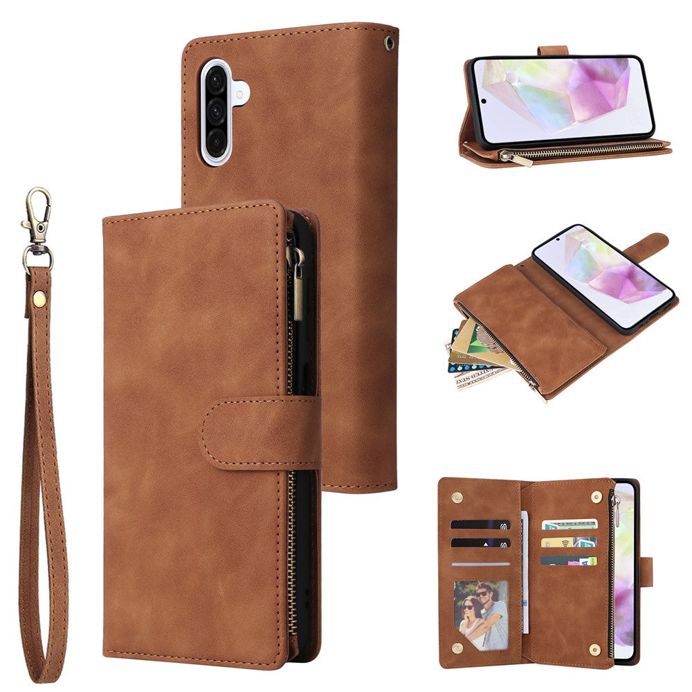 For Samsung Galaxy A26 5G Case Zipper Wallet Multiple Card Slots Leather Phone Cover