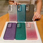 Til Samsung Galaxy A16 5G / 4G Cover Gennemsigtigt TPU Telefoncover Med Kameralinsebeskytter Glitter Sticker