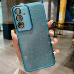 Til Samsung Galaxy A16 5G / 4G Cover Gennemsigtigt TPU Telefoncover Med Kameralinsebeskytter Glitter Sticker