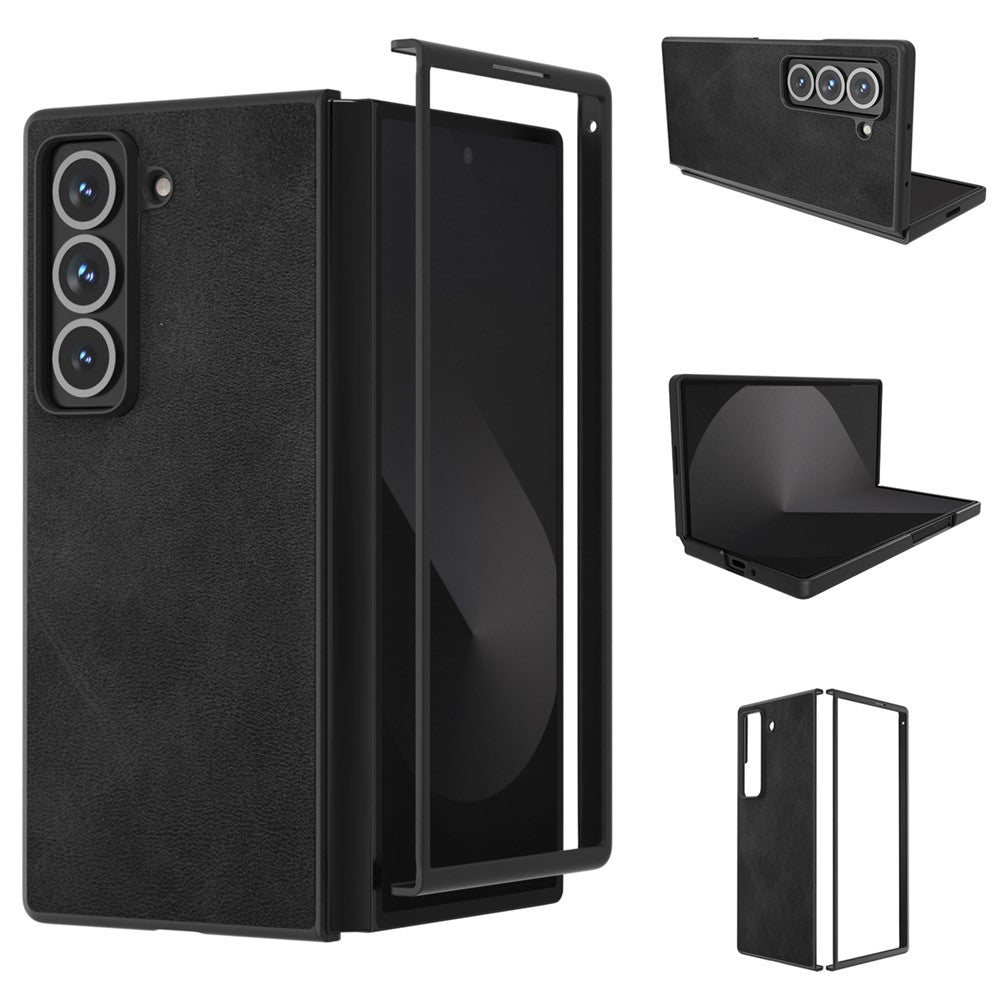 For Samsung Galaxy Z Fold Special Case Cowhide Texture Hard PC + PU Protective Phone Cover