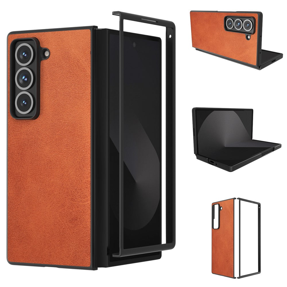 For Samsung Galaxy Z Fold Special Case Cowhide Texture Hard PC + PU Protective Phone Cover
