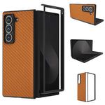 For Samsung Galaxy Z Fold Special Case Carbon Fiber Texture PU+PC Phone Cover