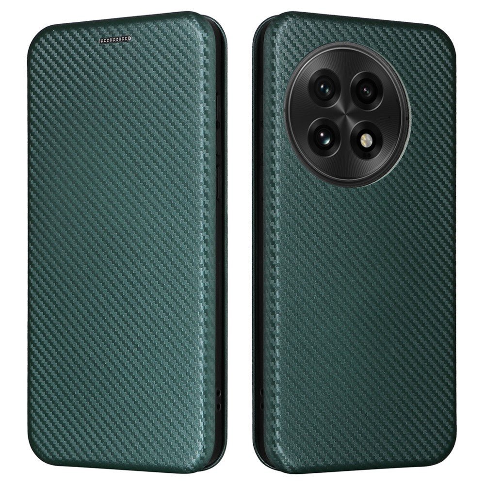 For OnePlus 13 Case Carbon Fiber Texture Drop-Proof PU Leather Phone Cover