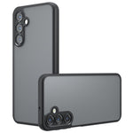 For Samsung Galaxy A56 5G Case Skin-Touch TPU + PC Matte Phone Back Cover, Transparent Black