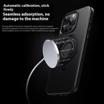 Til iPhone 14 Pro etui, kompatibelt med MagSafe, støtteben, kulfibertekstur PC + TPU bagcover med silikonering