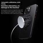 For iPhone 15 Case Compatible with MagSafe Kickstand Carbon Fiber Texture PC + TPU Back Cover with Silicone Ring