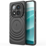 For Xiaomi Redmi Note 14 Pro 5G / Poco X7 5G Magnetic Case PC Kickstand Ripple Texture TPU Phone Cover