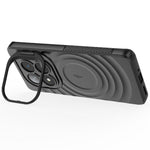 For Xiaomi Redmi Note 14 Pro 5G / Poco X7 5G Magnetic Case PC Kickstand Ripple Texture TPU Phone Cover