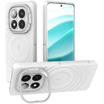 For Xiaomi Redmi Note 14 Pro 5G / Poco X7 5G Magnetic Case PC Kickstand Ripple Texture TPU Phone Cover