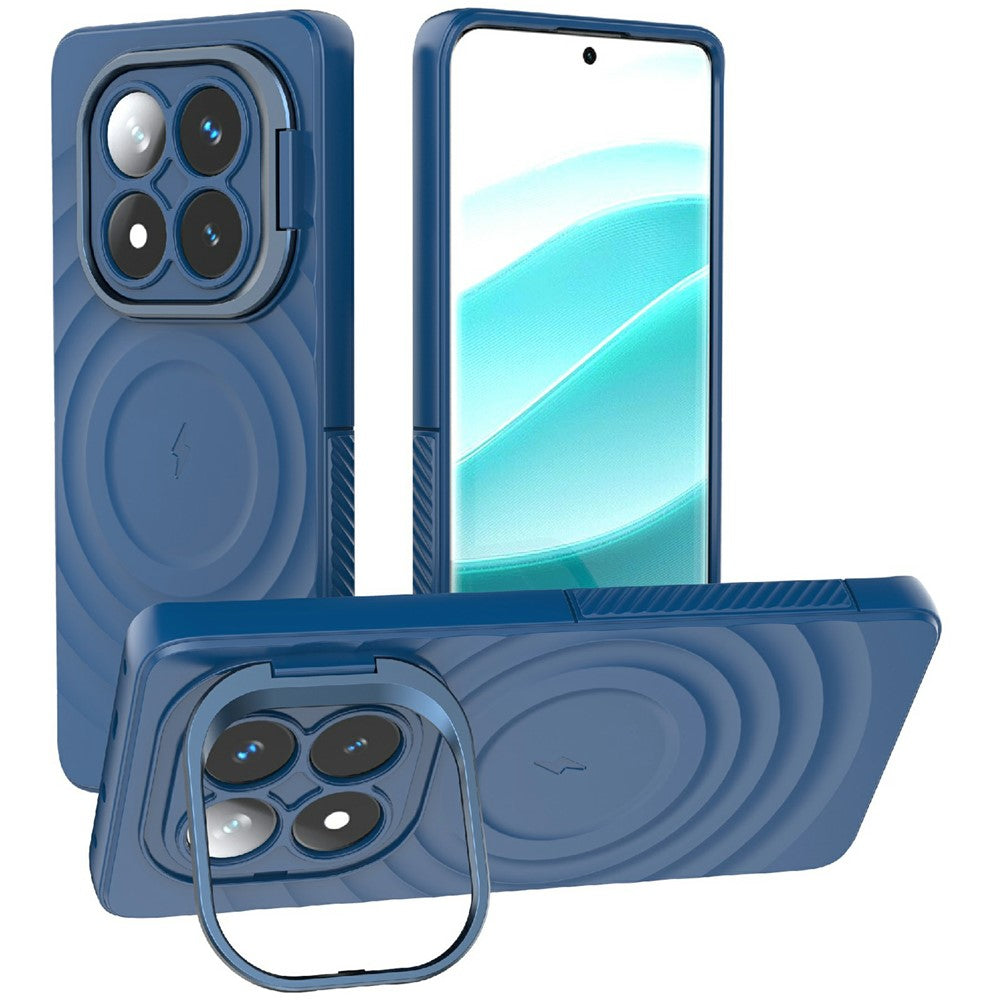 Xiaomi Redmi Note 14 Pro 5G / Poco X7 5G Magnetiskt Skal PC Stöd Ripple Texture TPU mobilskal