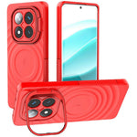 For Xiaomi Redmi Note 14 Pro 5G / Poco X7 5G Magnetic Case PC Kickstand Ripple Texture TPU Phone Cover
