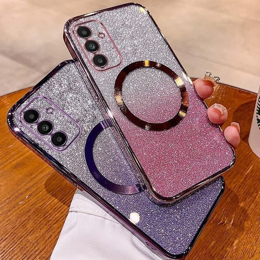 For Samsung Galaxy A35 5G Magnetic Case Electroplated Gradient Glitter TPU Phone Cover