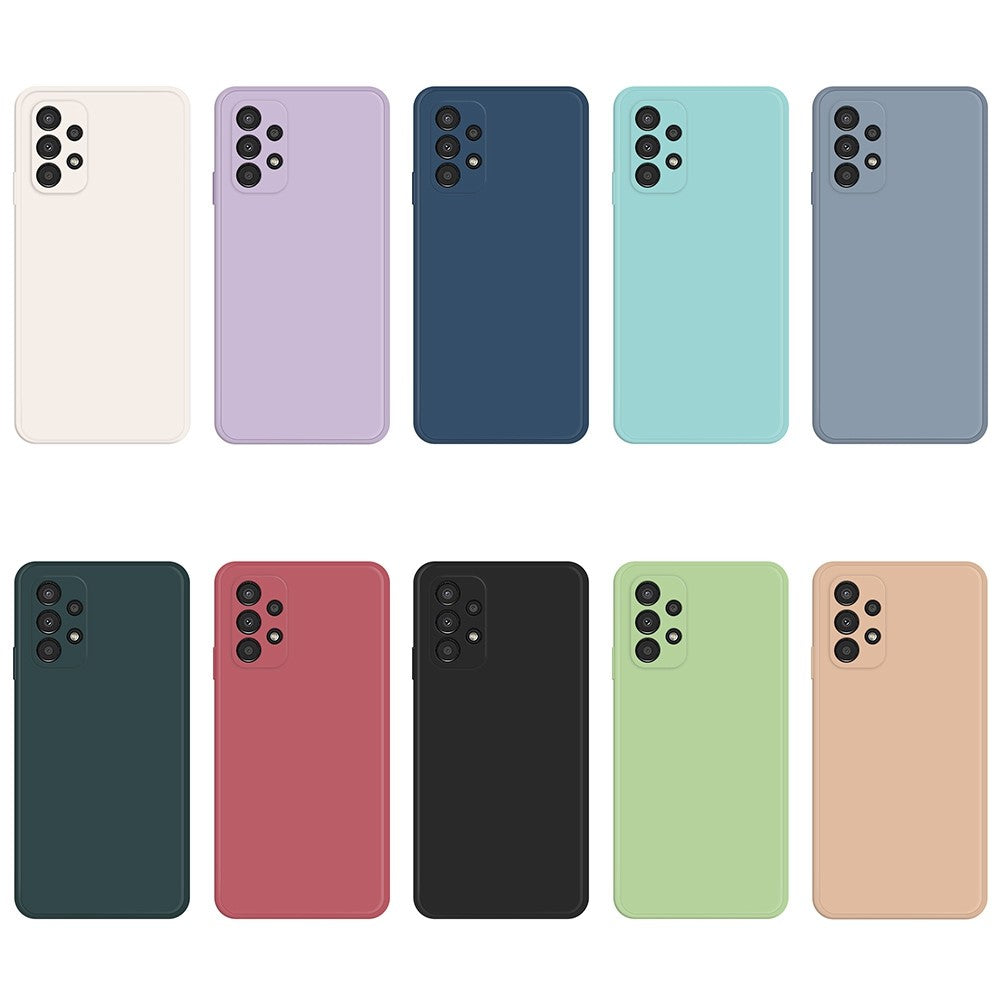 Til Samsung Galaxy A13 4G Lige Kant Gummieret TPU Anti-fald Cover Mikrofiberfor Beskyttende Etui