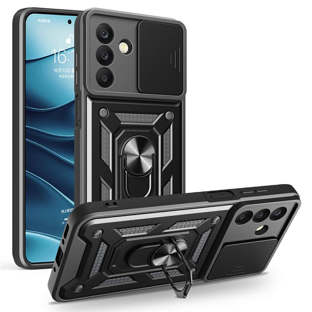 Samsung Galaxy A26 5G-skal med skjutbart kameralock PC+TPU-stativmobilskal