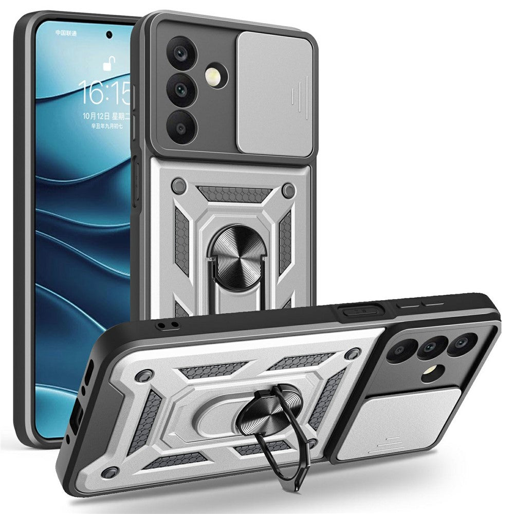 Samsung Galaxy A26 5G-skal med skjutbart kameralock PC+TPU-stativmobilskal