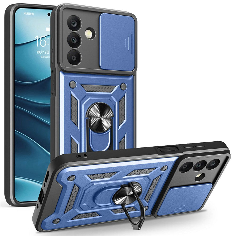 Til Samsung Galaxy A26 5G Cover med Slide Kameralåg PC+TPU Kickstand Telefoncover