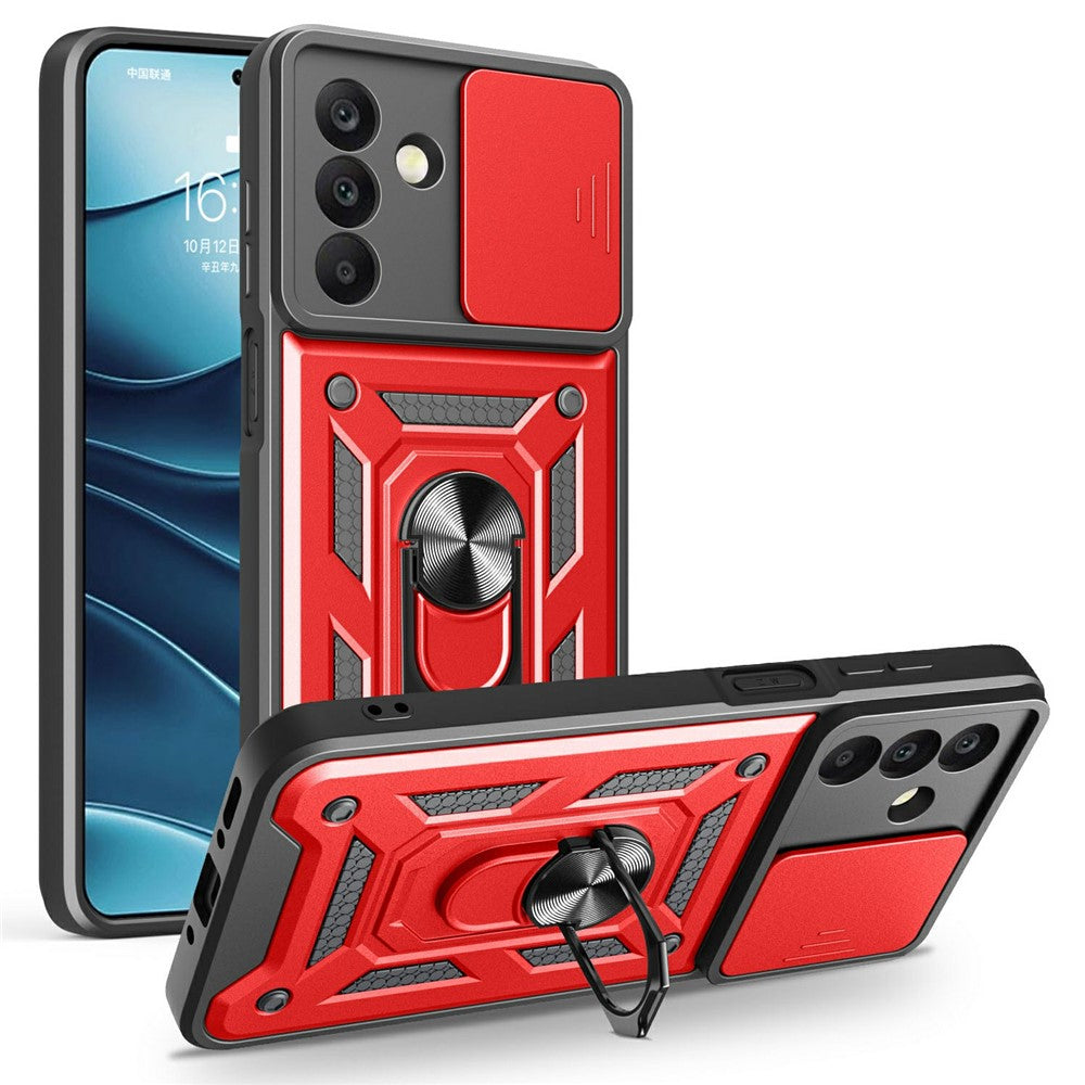 Samsung Galaxy A26 5G-skal med skjutbart kameralock PC+TPU-stativmobilskal