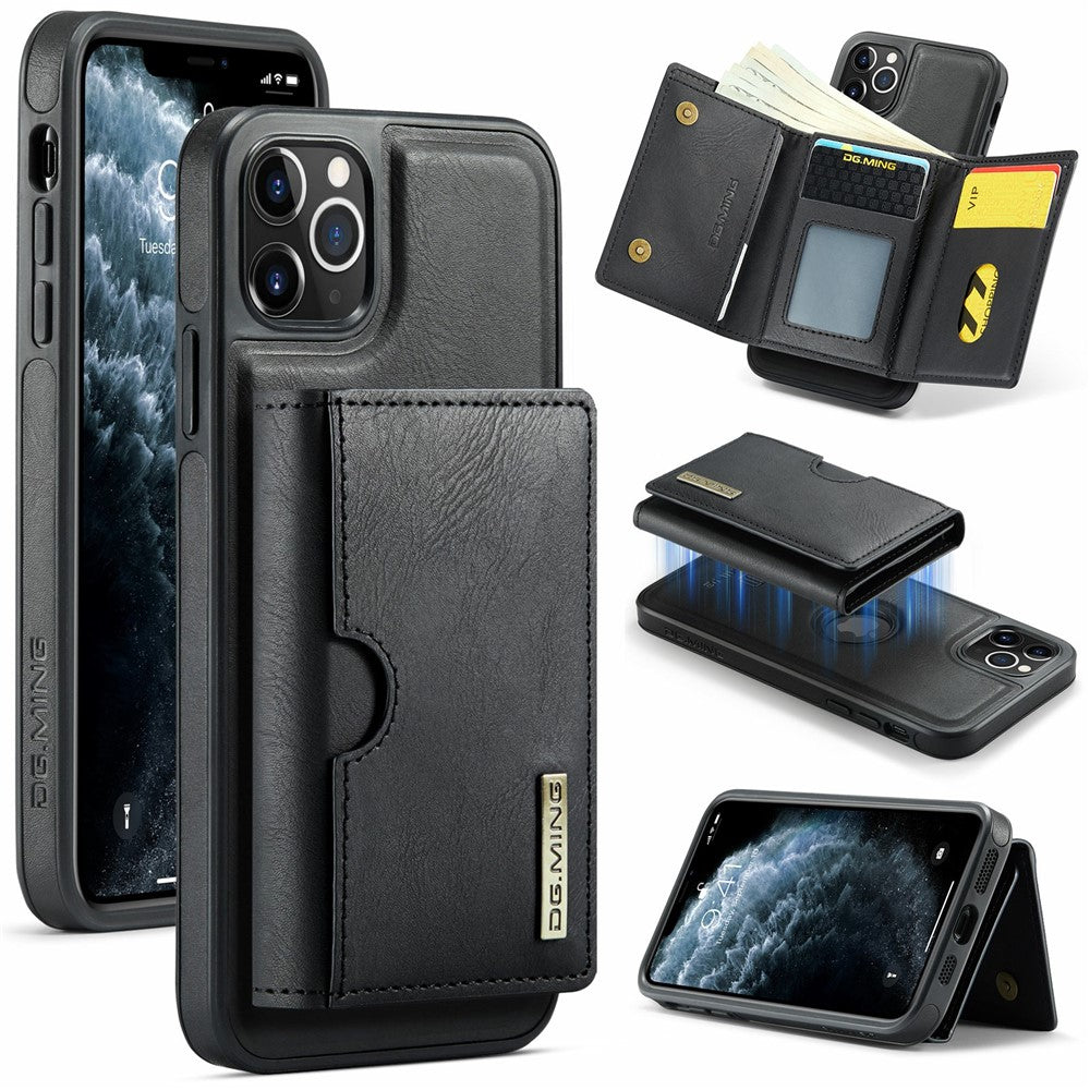DG.MING M6 Series For iPhone 11 Pro Case Magnetic Wallet PU+PC+TPU Phone Cover