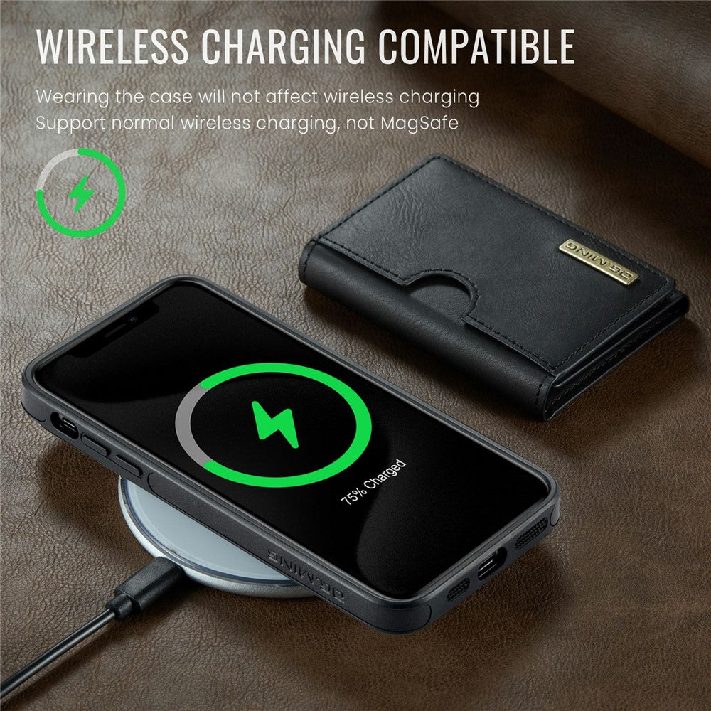 DG.MING M6 Series For iPhone 11 Pro Case Magnetic Wallet PU+PC+TPU Phone Cover
