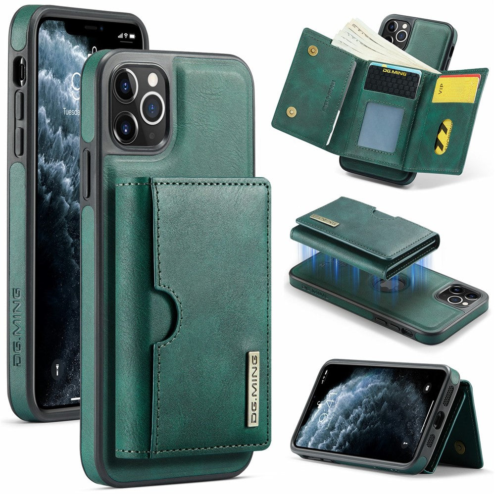 DG.MING M6 Series For iPhone 11 Pro Case Magnetic Wallet PU+PC+TPU Phone Cover