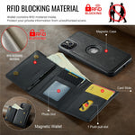 DG.MING M6 Series For iPhone 11 Pro Max Case Magnetic Wallet PU+PC+TPU Phone Cover