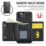 DG.MING M6 Series For iPhone 11 Pro Max Case Magnetic Wallet PU+PC+TPU Phone Cover