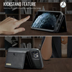 DG.MING M6 Series For iPhone 11 Pro Max Case Magnetic Wallet PU+PC+TPU Phone Cover