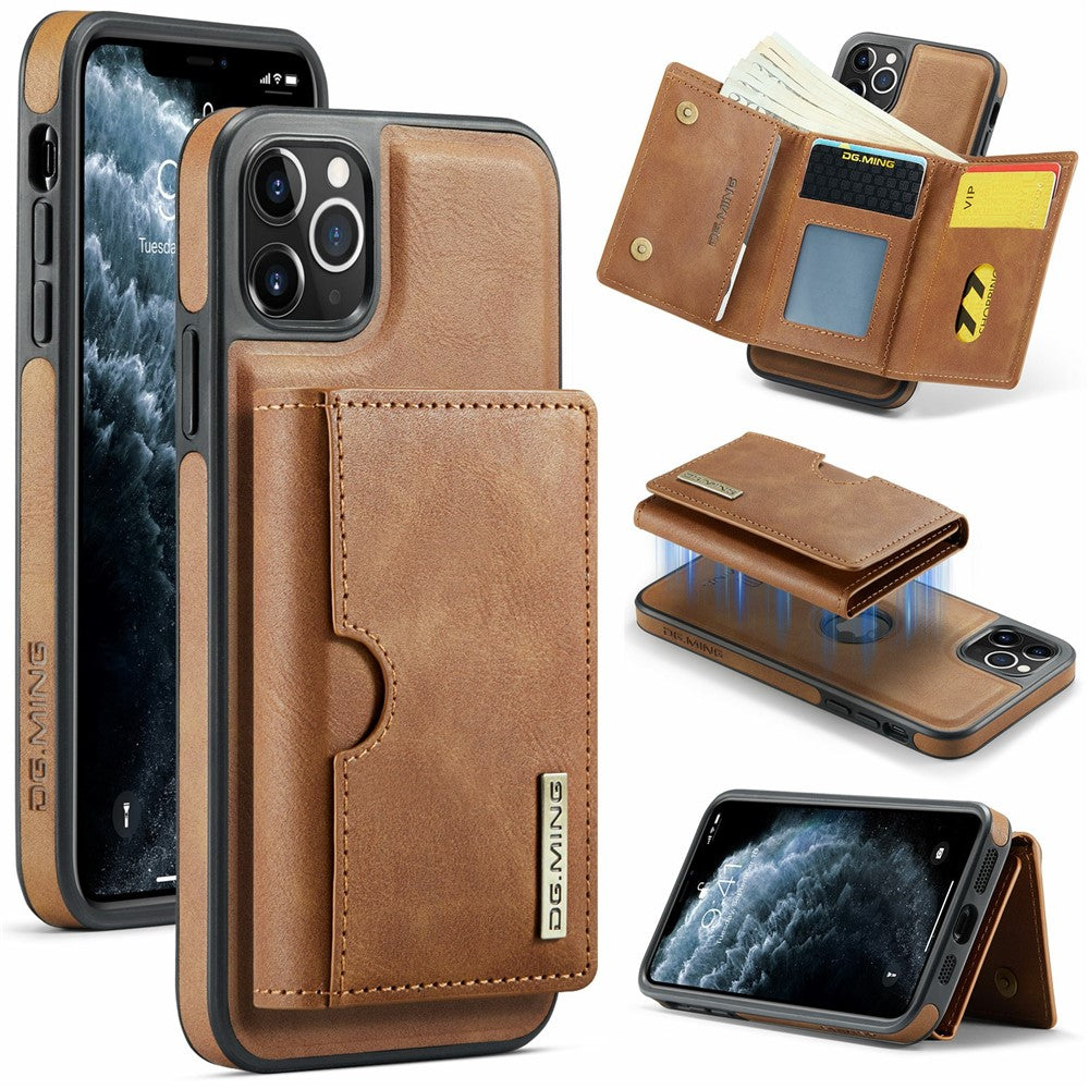 DG.MING M6 Series For iPhone 11 Pro Max Case Magnetic Wallet PU+PC+TPU Phone Cover
