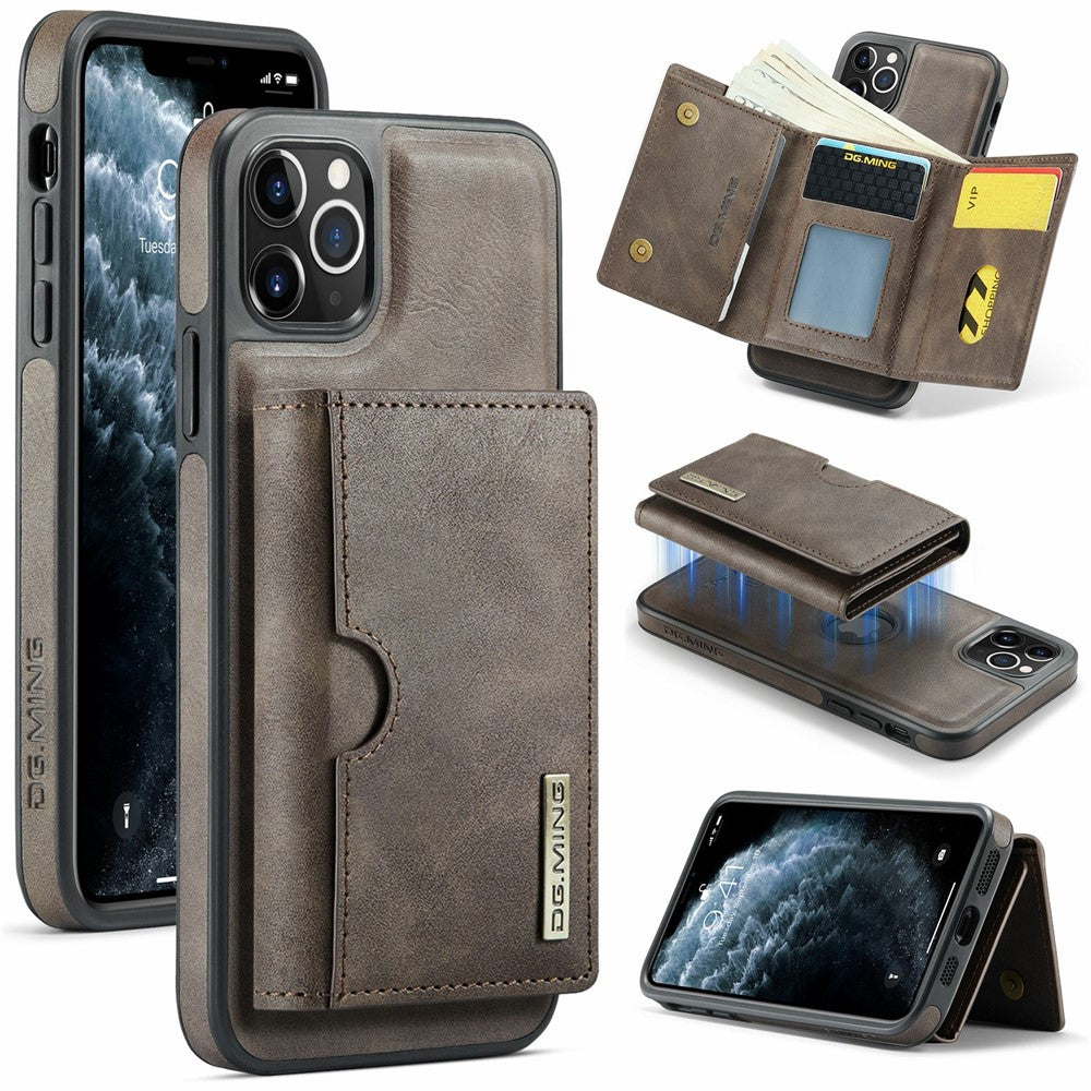 DG.MING M6 Series For iPhone 11 Pro Max Case Magnetic Wallet PU+PC+TPU Phone Cover