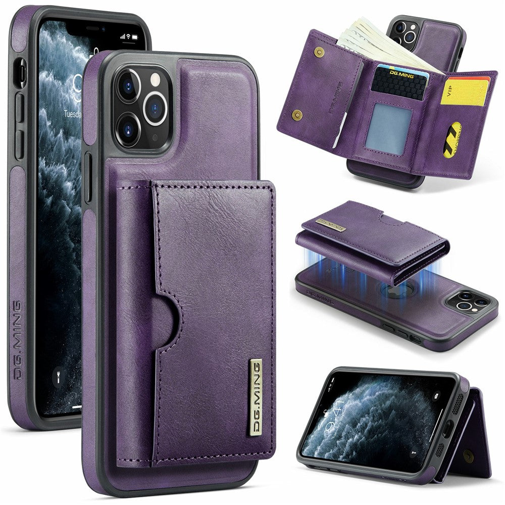 DG.MING M6 Series For iPhone 11 Pro Max Case Magnetic Wallet PU+PC+TPU Phone Cover