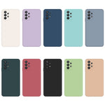 For Samsung Galaxy A32 5G / M32 5G Straight Edge Rubberized Flexible TPU Case Microfiber Lining Anti-Scratch Phone Protective Cover