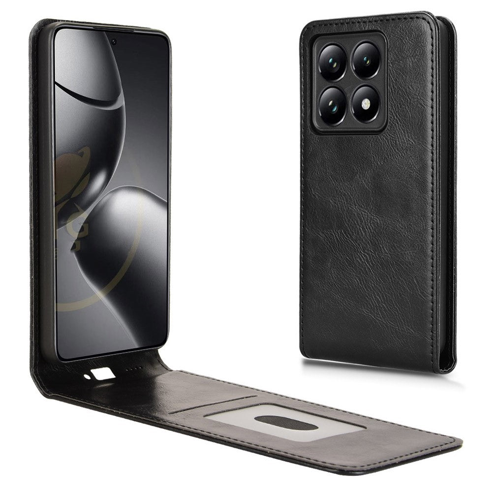 For Xiaomi 14T Case with Card Slot Magnetic Vertical Flip Leather Phone Cover