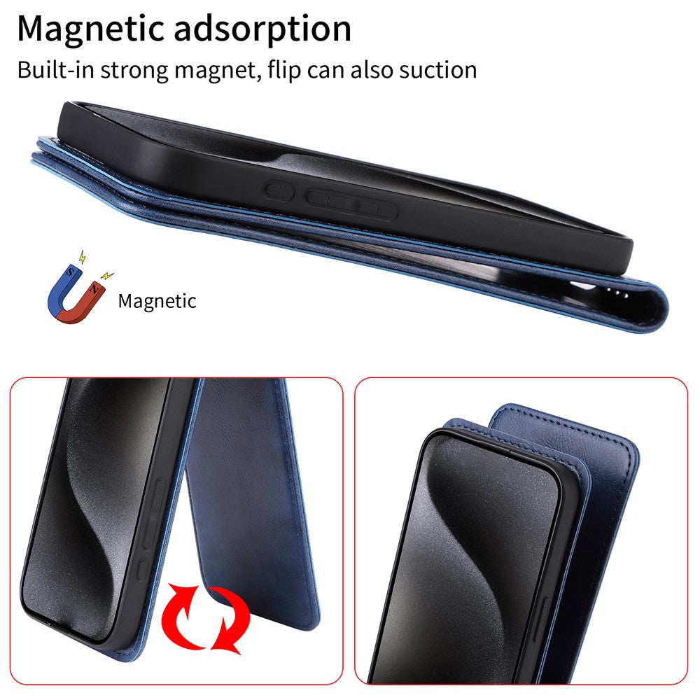 For Xiaomi 14T Case with Card Slot Magnetic Vertical Flip Leather Phone Cover